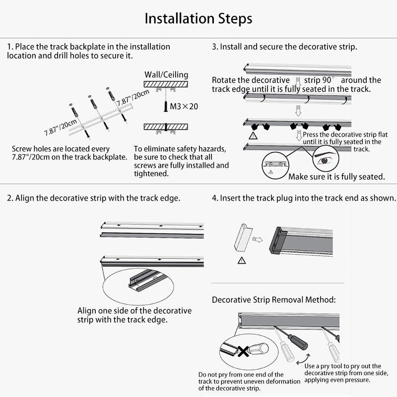 Ultra-Thin Surface Mounted Magnetic Track Light - Adjustable Spotlight Flush Mount Ceiling Light For Living Room