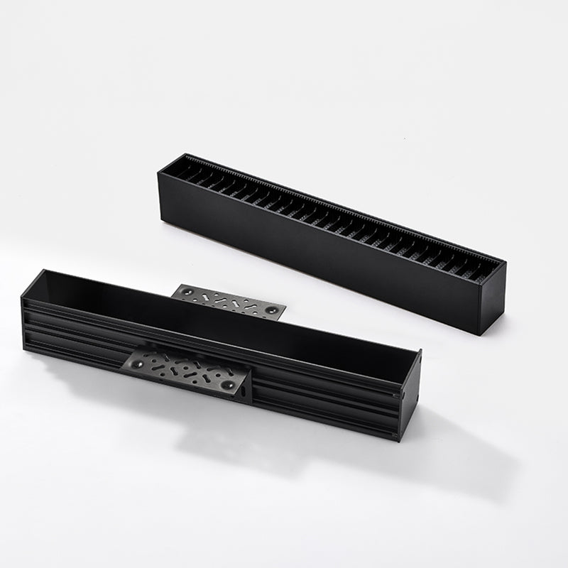 Plafonnier LED intelligent linéaire encastré minimaliste - Confort visuel avec design optique anti-éblouissement pour bureau à domicile 