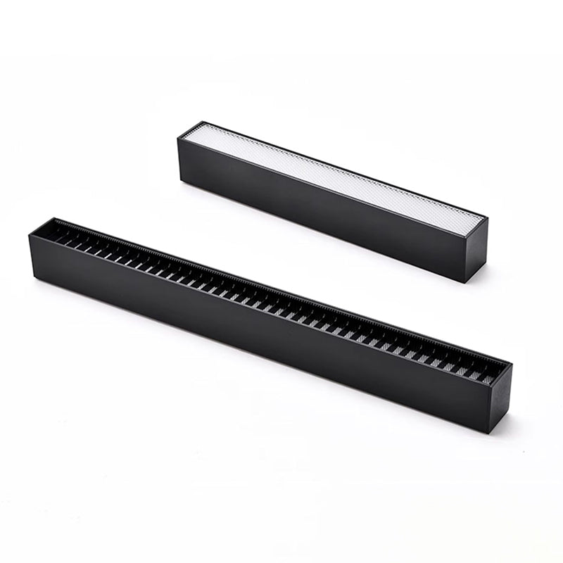 Plafonnier LED intelligent linéaire encastré minimaliste - Confort visuel avec design optique anti-éblouissement pour bureau à domicile 
