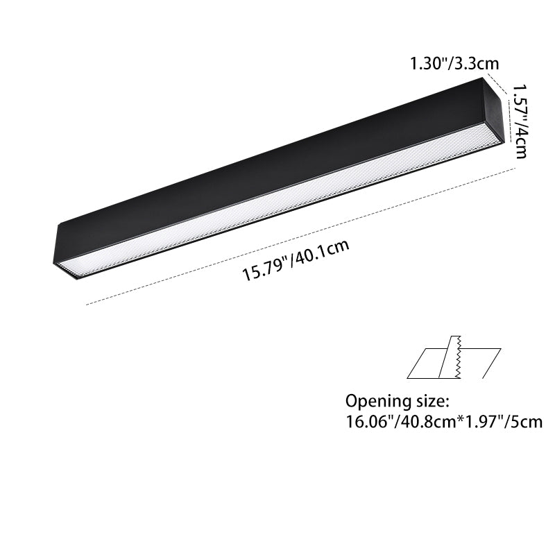 Plafonnier LED intelligent linéaire encastré minimaliste - Confort visuel avec design optique anti-éblouissement pour bureau à domicile 