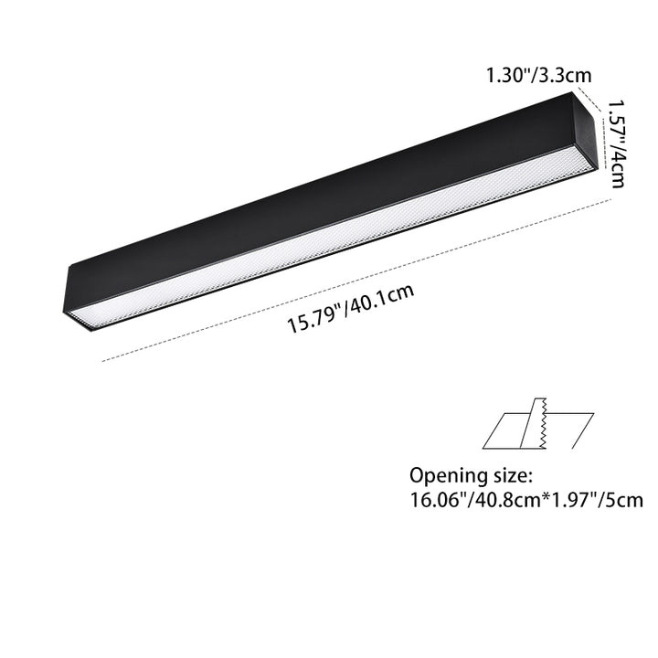Plafonnier LED intelligent linéaire encastré minimaliste - Confort visuel avec design optique anti-éblouissement pour bureau à domicile 