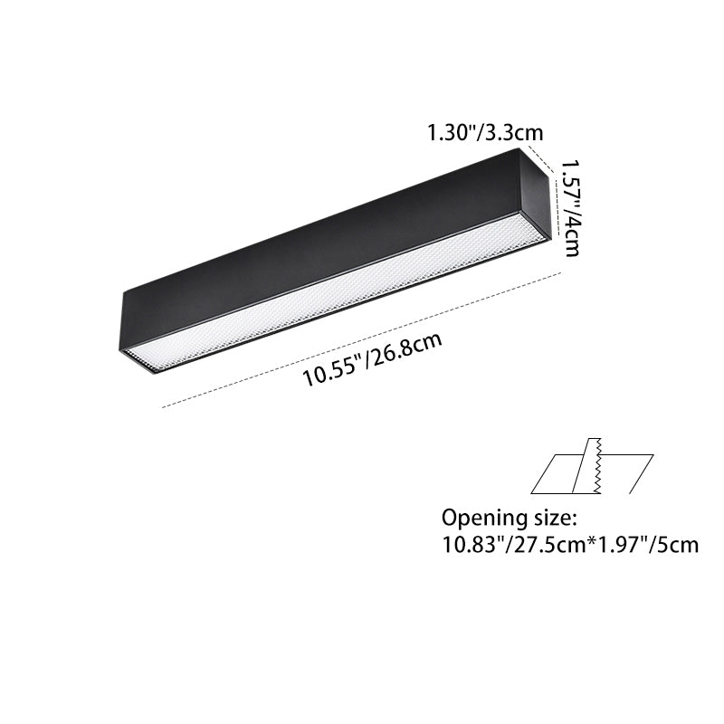 Plafonnier LED intelligent linéaire encastré minimaliste - Confort visuel avec design optique anti-éblouissement pour bureau à domicile 