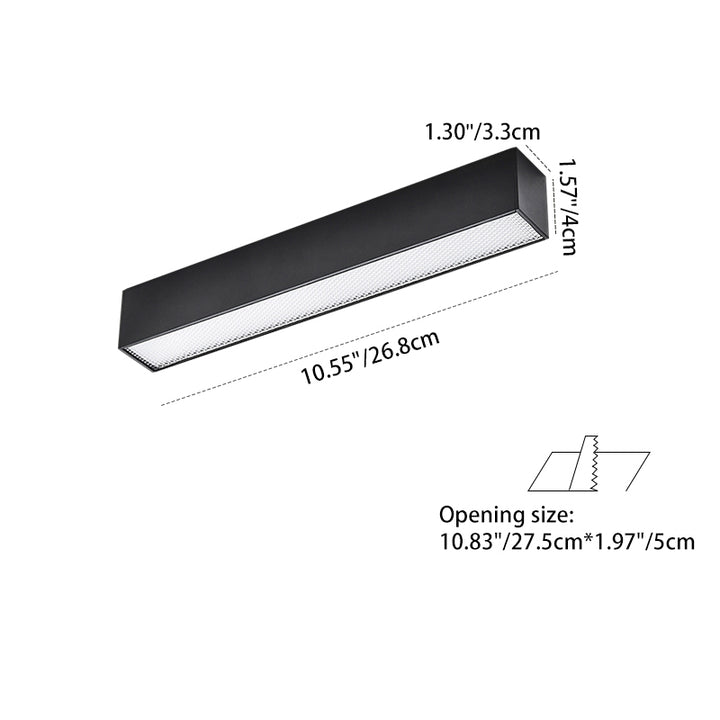 Plafonnier LED intelligent linéaire encastré minimaliste - Confort visuel avec design optique anti-éblouissement pour bureau à domicile 