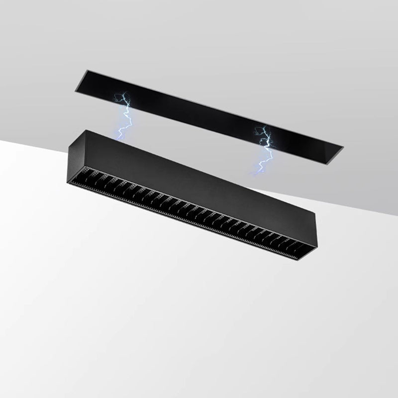 Minimalist Recessed Linear Smart LED Flush Mount Ceiling Light - Eye-Comfort With Anti-Glare Optical Design For Home Office