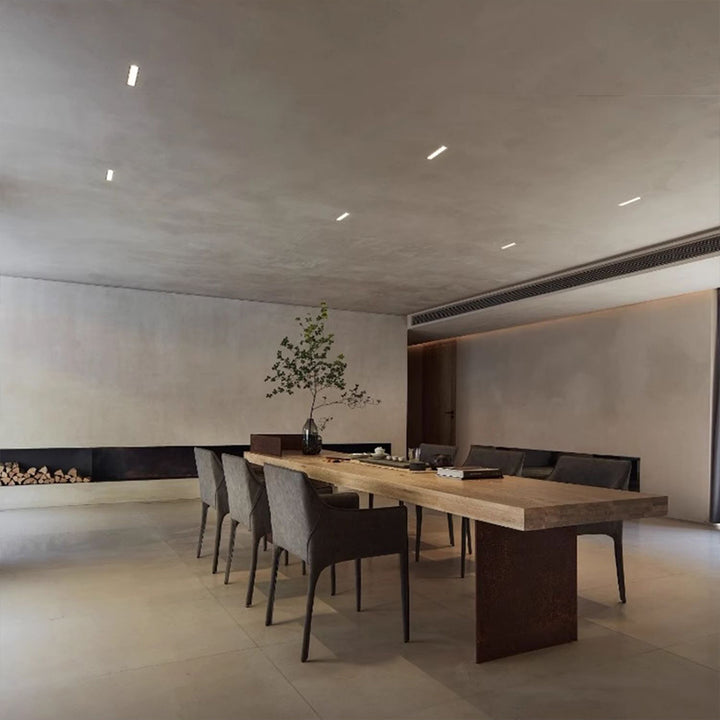 Plafonnier LED intelligent linéaire encastré minimaliste - Confort visuel avec design optique anti-éblouissement pour bureau à domicile 