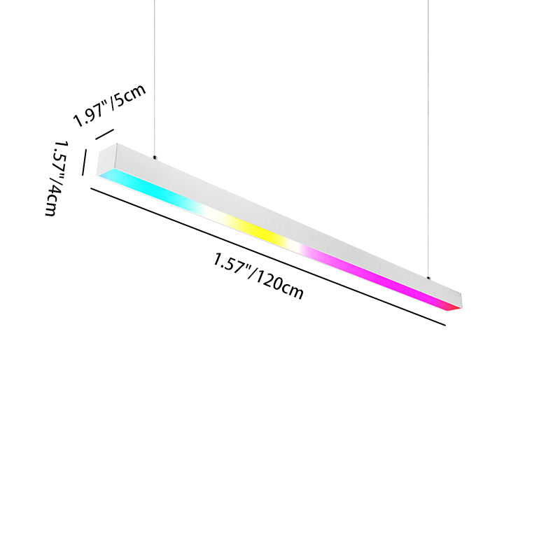RGB Smart Linear Pendant Light - Aluminum Frame Dynamic Effect For Entertainment Room
