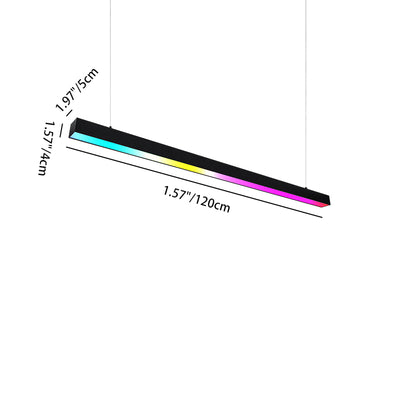 RGB Smart Linear Pendant Light - Aluminum Frame Dynamic Effect For Entertainment Room