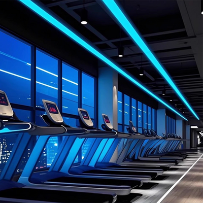 RGB Smart Linear Pendant Light - Aluminum Frame Dynamic Effect For Entertainment Room