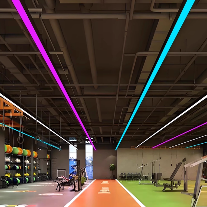 RGB Smart Linear Pendant Light - Aluminum Frame Dynamic Effect For Entertainment Room