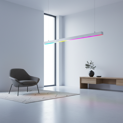 RGB Smart Linear Pendant Light - Aluminum Frame Dynamic Effect For Entertainment Room