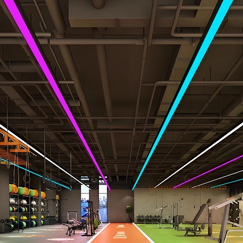 RGB Smart Linear Pendant Light - Aluminum Frame Dynamic Effect For Entertainment Room