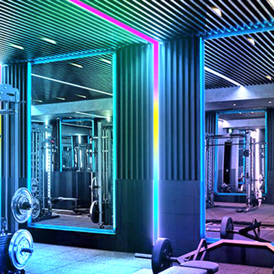 RGB Smart Linear Pendant Light - Aluminum Frame Dynamic Effect For Entertainment Room