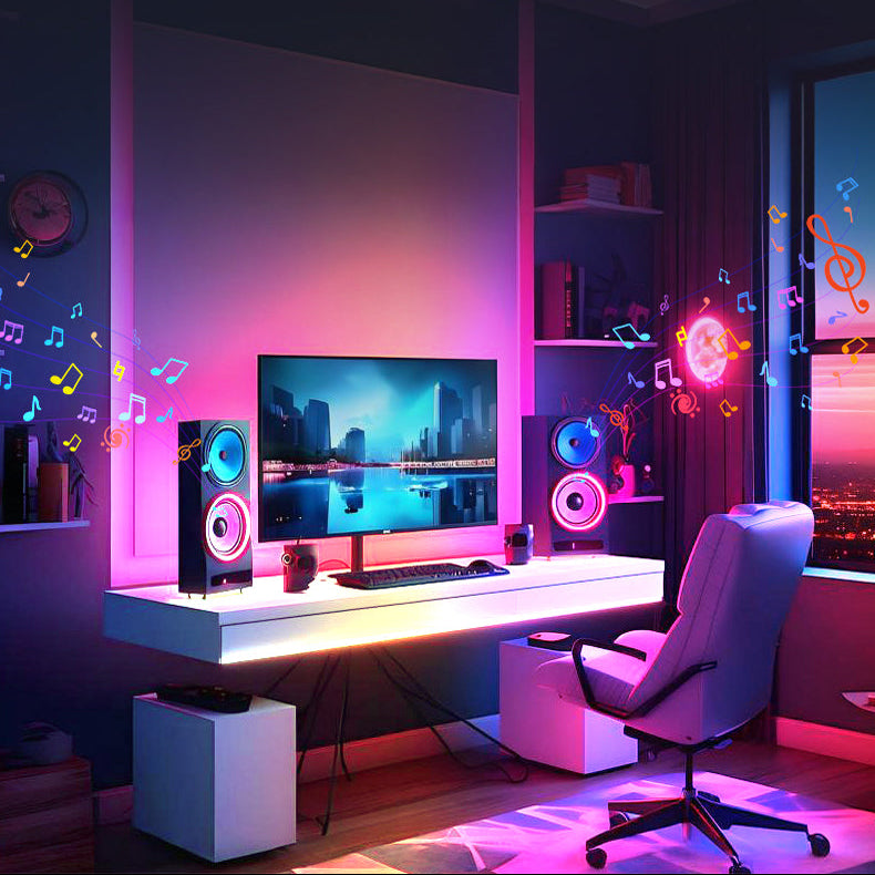 RGB Smart Linear Pendant Light - Aluminum Frame Dynamic Effect For Entertainment Room