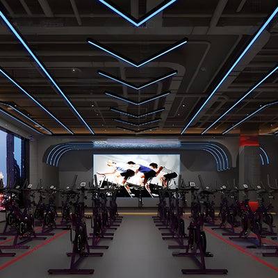 RGB Smart Linear Pendant Light - Aluminum Frame Dynamic Effect For Entertainment Room