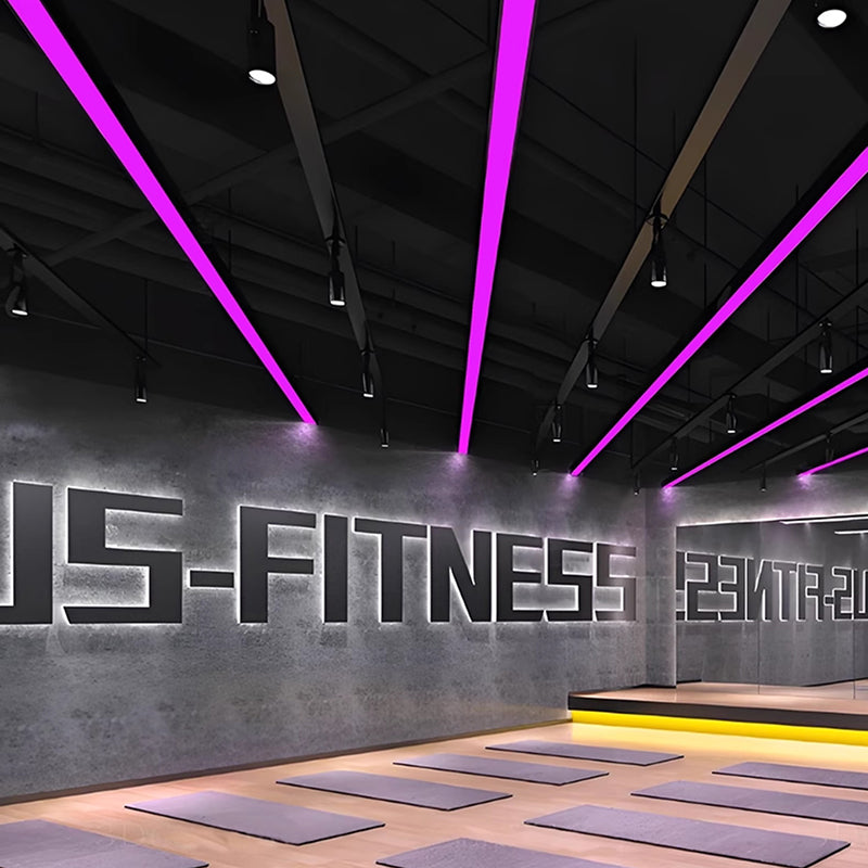 RGB Smart Linear Pendant Light - Aluminum Frame Dynamic Effect For Entertainment Room