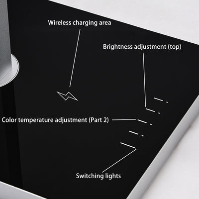 Aluminum LED Desk Lamp With Wireless Charger - Rotatable Eye-Protection Lamp For Study