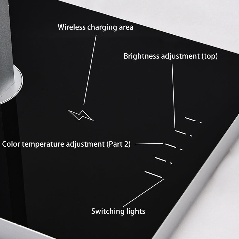 Aluminum LED Desk Lamp With Wireless Charger - Rotatable Eye-Protection Lamp For Study