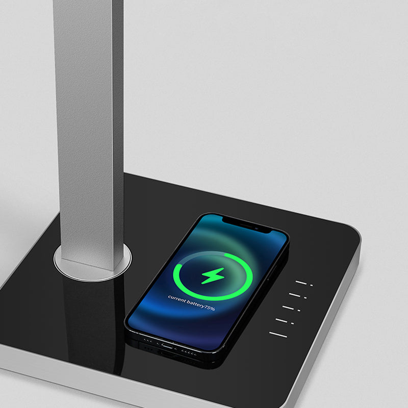 Aluminum LED Desk Lamp With Wireless Charger - Rotatable Eye-Protection Lamp For Study