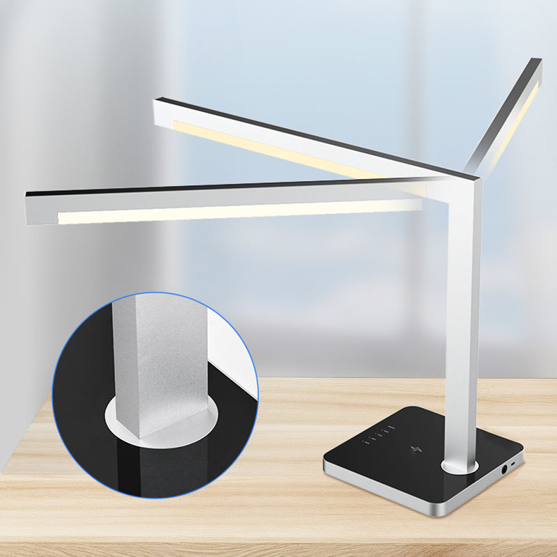 Aluminum LED Desk Lamp With Wireless Charger - Rotatable Eye-Protection Lamp For Study