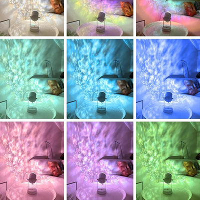 Modern Simplicity USB Water Ripple Cylinder Iron PVC LED Ambient Table Lamp For Bedroom