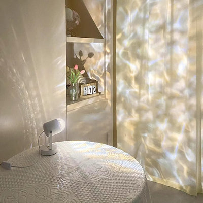 Modern Simplicity USB Water Ripple Cylinder Iron PVC LED Ambient Table Lamp For Bedroom