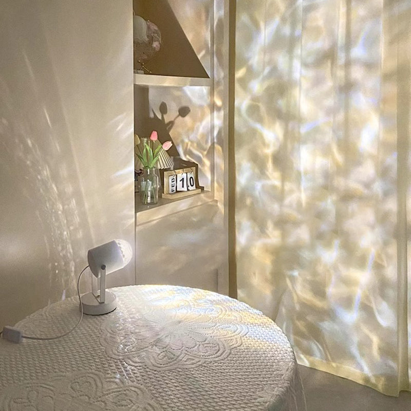 Modern Simplicity USB Water Ripple Cylinder Iron PVC LED Ambient Table Lamp For Bedroom