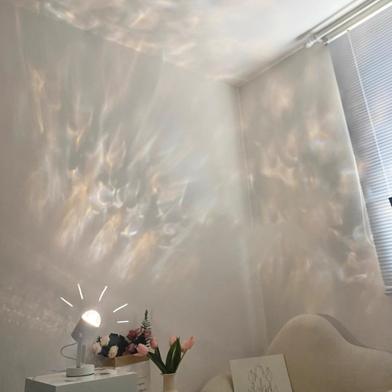 Modern Simplicity USB Water Ripple Cylinder Iron PVC LED Ambient Table Lamp For Bedroom