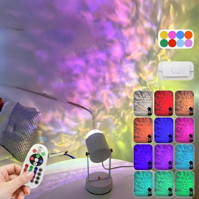 Modern Simplicity USB Water Ripple Cylinder Iron PVC LED Ambient Table Lamp For Bedroom