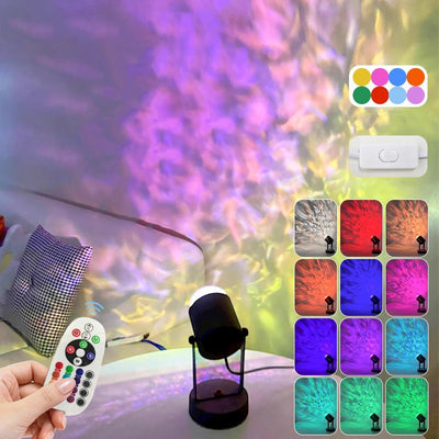 Modern Simplicity USB Water Ripple Cylinder Iron PVC LED Ambient Table Lamp For Bedroom