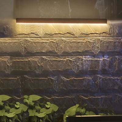 Modern Minimalist Solar Waterproof Strip Aluminum Tempered Glass Wall Washer LED Wall Sconce Lamp For Outdoor Patio