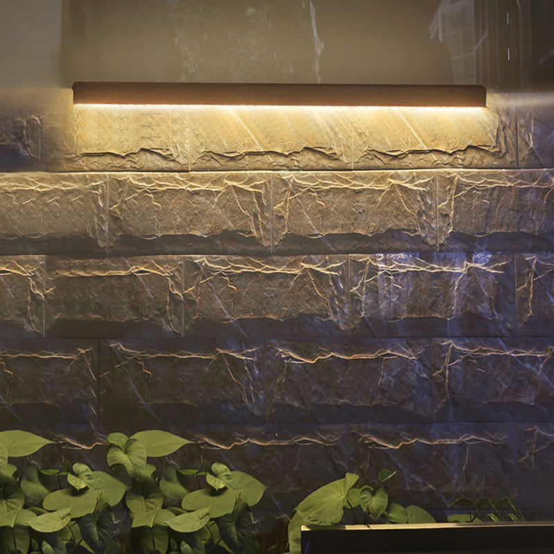 Modern Minimalist Solar Waterproof Strip Aluminum Tempered Glass Wall Washer LED Wall Sconce Lamp For Outdoor Patio