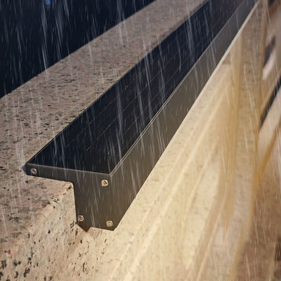 Modern Minimalist Solar Waterproof Strip Aluminum Tempered Glass Wall Washer LED Wall Sconce Lamp For Outdoor Patio