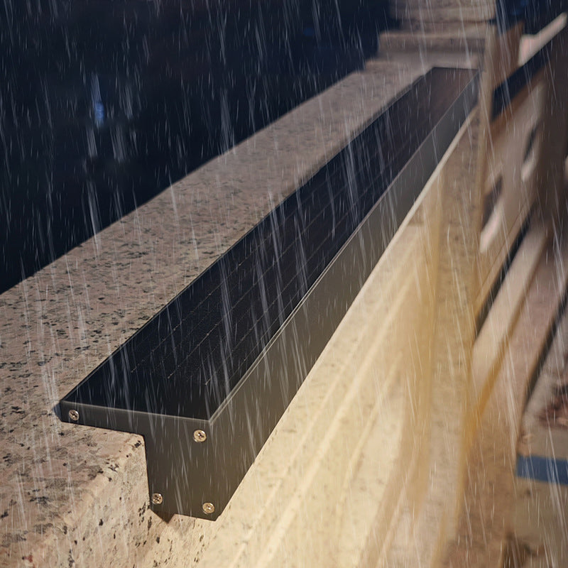 مصباح حائط LED بتصميم عصري بسيط مقاوم للماء من الألومنيوم والزجاج المقسى لغسل الجدران، مناسب للفناء الخارجي 