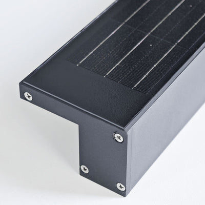 Modern Minimalist Solar Waterproof Strip Aluminum Tempered Glass Wall Washer LED Wall Sconce Lamp For Outdoor Patio