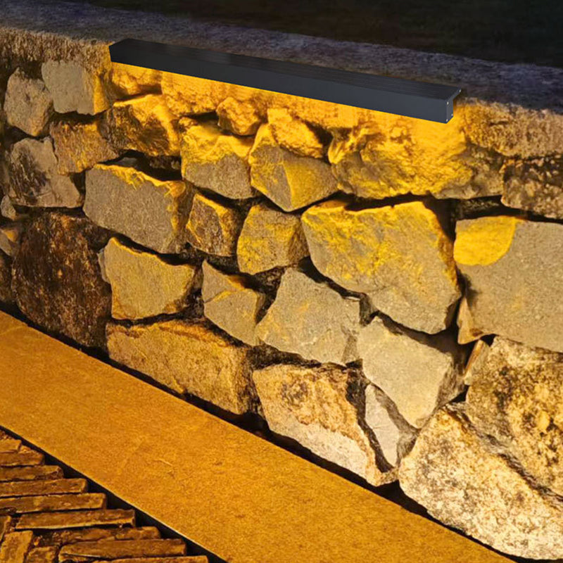 Modern Minimalist Solar Waterproof Strip Aluminum Tempered Glass Wall Washer LED Wall Sconce Lamp For Outdoor Patio