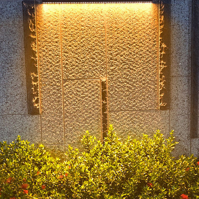 Modern Minimalist Solar Waterproof Strip Aluminum Tempered Glass Wall Washer LED Wall Sconce Lamp For Outdoor Patio