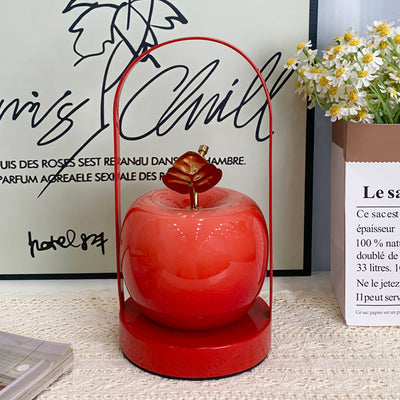 Modern Art Deco USB Rechargeable Apple Iron Glass Portable LED Table Lamp Night Light For Bedroom