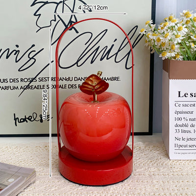 Modern Art Deco USB Rechargeable Apple Iron Glass Portable LED Table Lamp Night Light For Bedroom