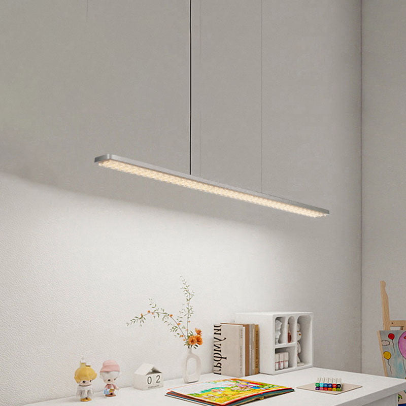 Rechteckige LED-Pendelleuchte aus Aluminium für Kinderzimmer und Arbeitszimmer – augenschonendes, schattenfreies Klaviergitter-Licht für Lernen &amp; Homeoffice 