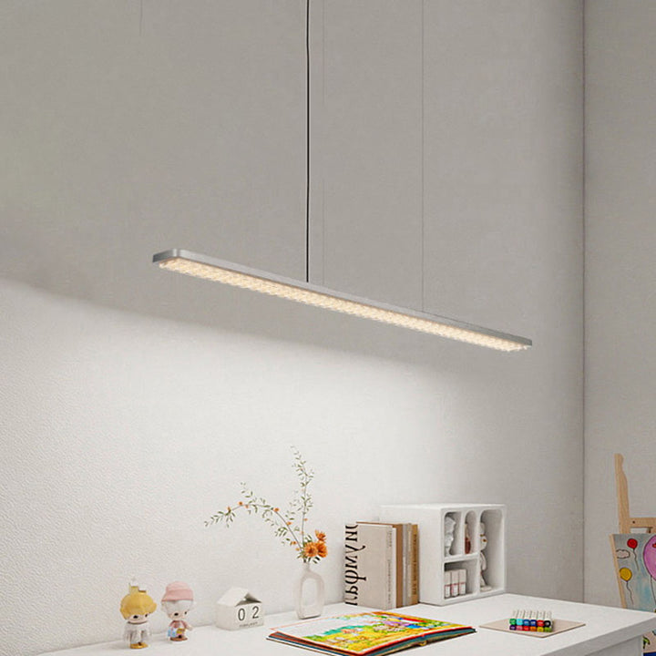 Rechteckige LED-Pendelleuchte aus Aluminium für Kinderzimmer und Arbeitszimmer – augenschonendes, schattenfreies Klaviergitter-Licht für Lernen &amp; Homeoffice 