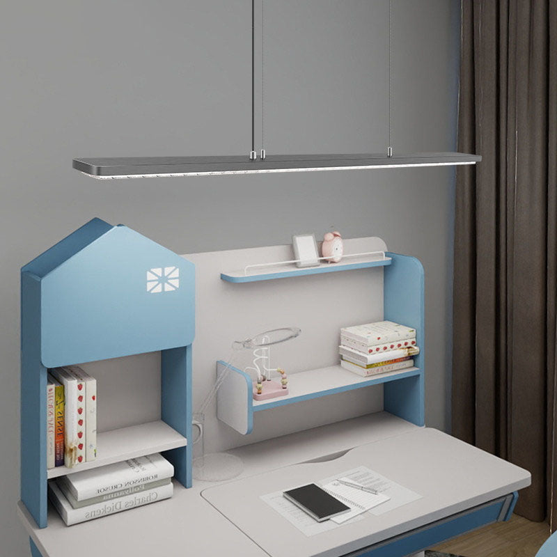 Rechteckige LED-Pendelleuchte aus Aluminium für Kinderzimmer und Arbeitszimmer – augenschonendes, schattenfreies Klaviergitter-Licht für Lernen &amp; Homeoffice 