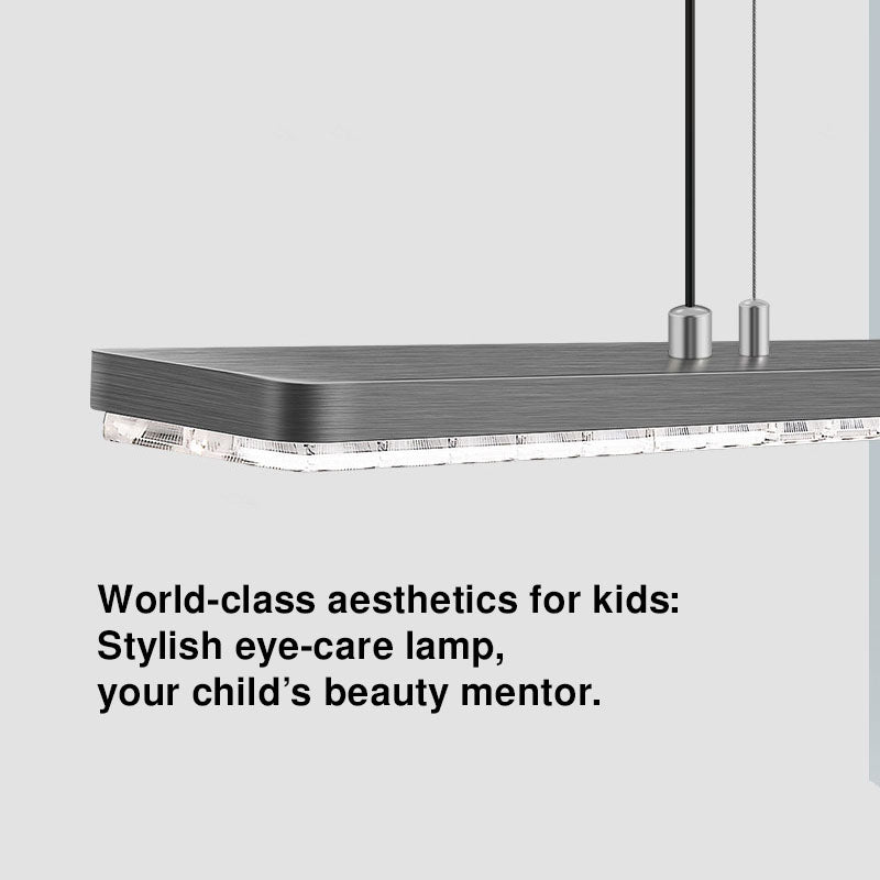 Rechteckige LED-Pendelleuchte aus Aluminium für Kinderzimmer und Arbeitszimmer – augenschonendes, schattenfreies Klaviergitter-Licht für Lernen &amp; Homeoffice 