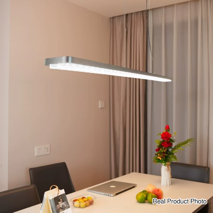 Rechteckige LED-Pendelleuchte aus Aluminium für Kinderzimmer und Arbeitszimmer – augenschonendes, schattenfreies Klaviergitter-Licht für Lernen &amp; Homeoffice 