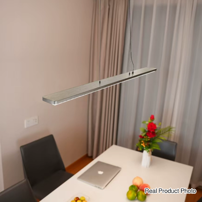 Rechteckige LED-Pendelleuchte aus Aluminium für Kinderzimmer und Arbeitszimmer – augenschonendes, schattenfreies Klaviergitter-Licht für Lernen &amp; Homeoffice 