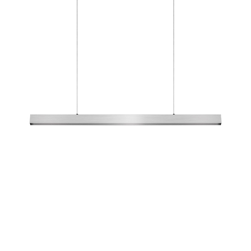 インダストリアル マグネティックトラック リニアペンダントライト - ブラッシュドシルバーアルミニウム製 LEDリニア照明システム オフィス用 