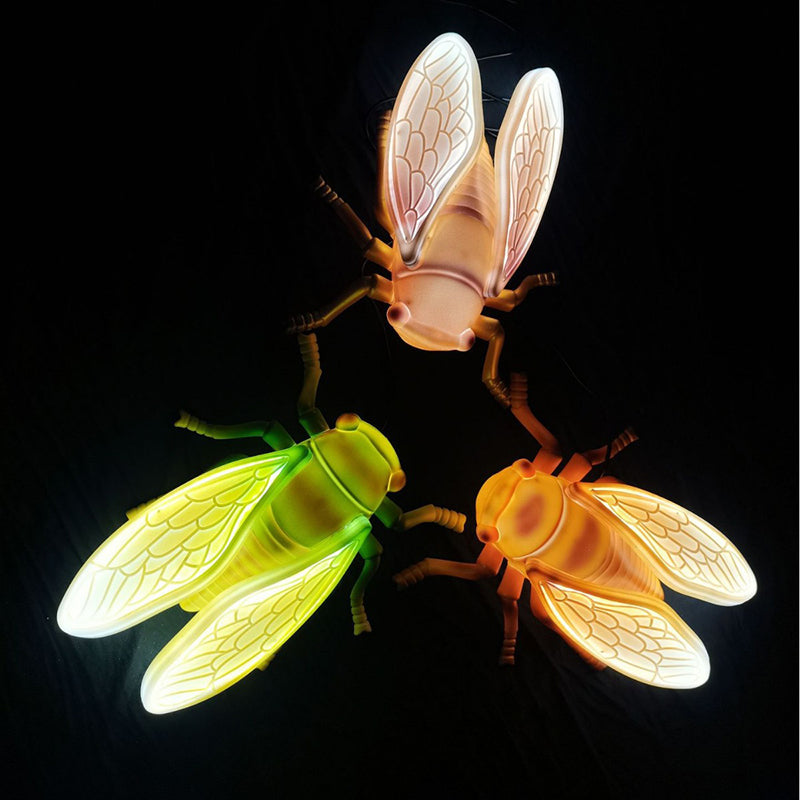 Waterproof Art Deco Animated Cicada LED Outdoor Light Landscape Lighting - With Flapping Wings &amp; Sound For Garden