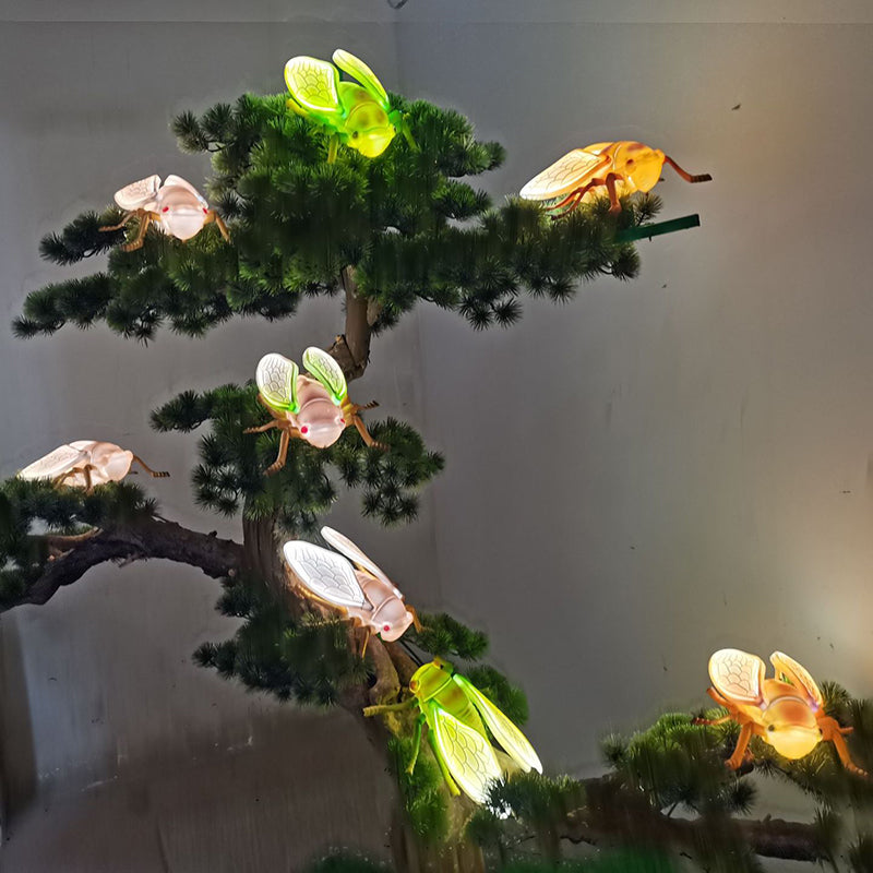 Waterproof Art Deco Animated Cicada LED Outdoor Light Landscape Lighting - With Flapping Wings &amp; Sound For Garden