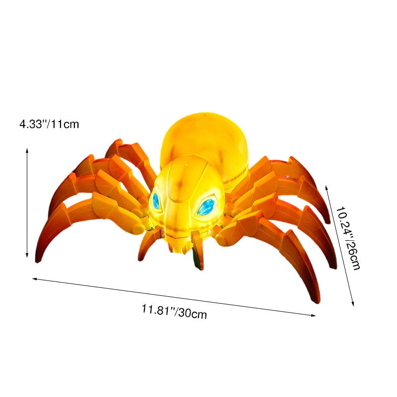 Art Deco Waterproof Animated Spider &amp; Web LED Outdoor Light - Crawling Motion &amp; Sound For Garden Halloween Decor