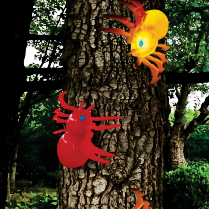 Art Deco Waterproof Animated Spider &amp; Web LED Outdoor Light - Crawling Motion &amp; Sound For Garden Halloween Decor