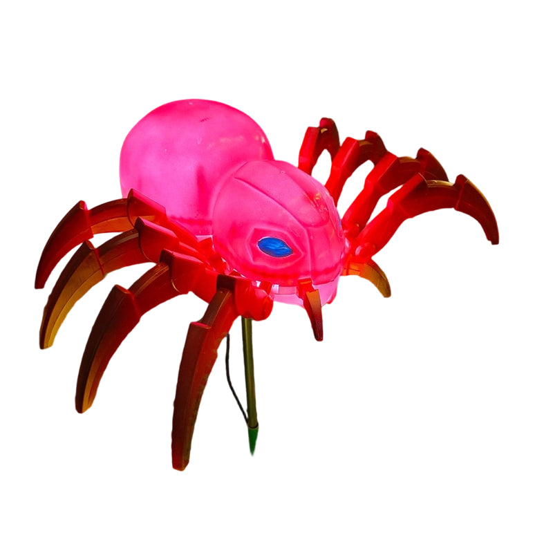 Art Deco Waterproof Animated Spider &amp; Web LED Outdoor Light - Crawling Motion &amp; Sound For Garden Halloween Decor